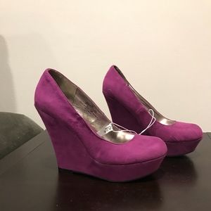 Purple Suede Wedges "Payton"